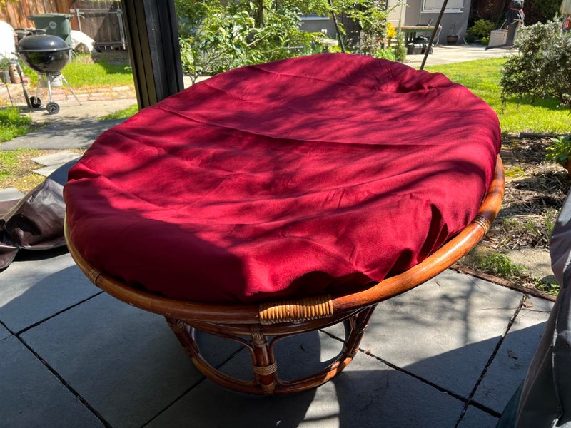 Sqodok Papasan Cushion Cover Only 55in Outdoor Indoor Papasan Chair Cushion Covers Waterproof Papasan Slipcover Papasan Covers for Cushions with Zipper and Ties  Machine Washable  Burgundy - Image 5